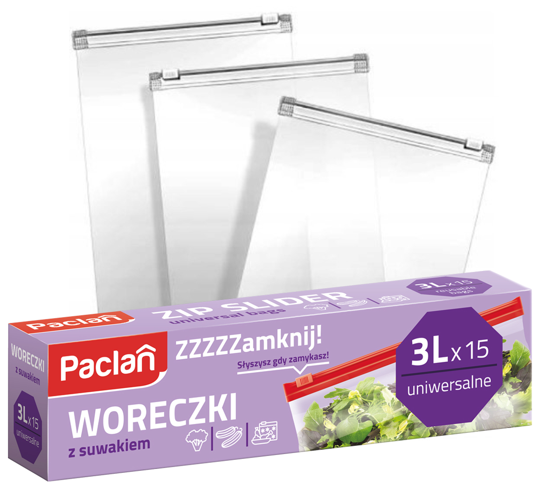 

Paclan Woreczki Strunowe Z Suwakiem 3L 15 Szt