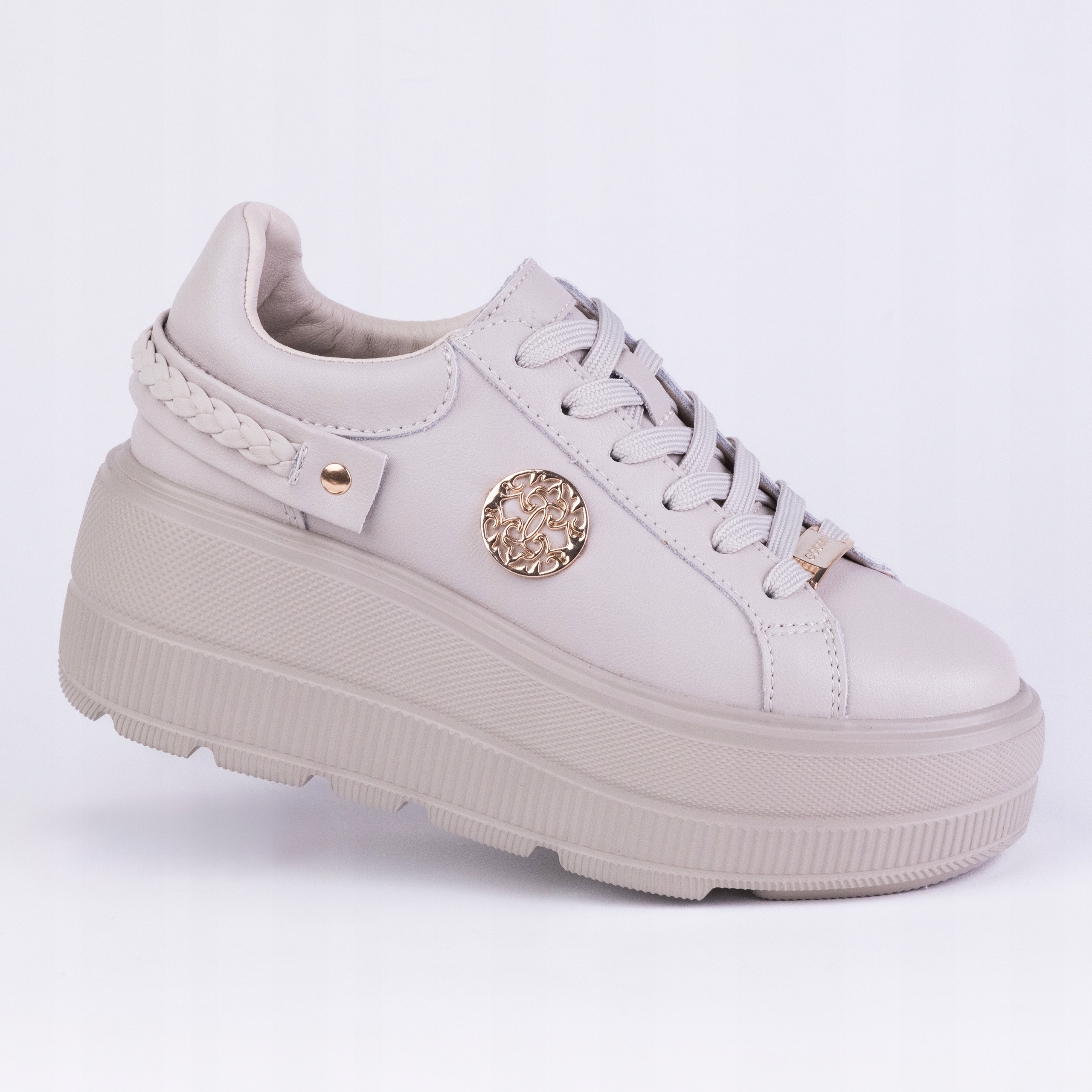 Dámské tenisky Goodin GD-XW-1038 platforma kůže béžová 39