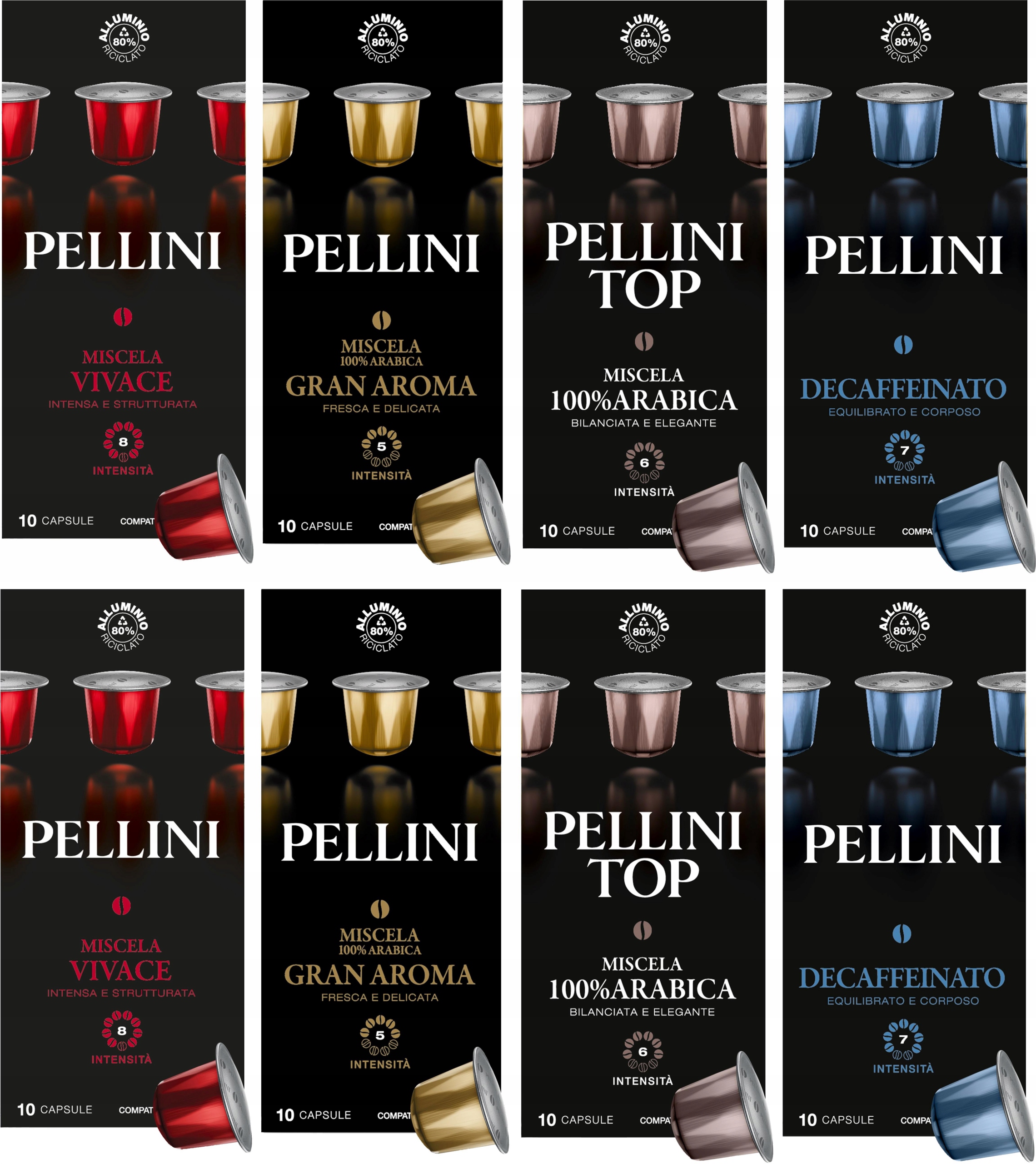 Levně Sada 80 kusů Nespresso Pellini (8 x 10 kapslí)