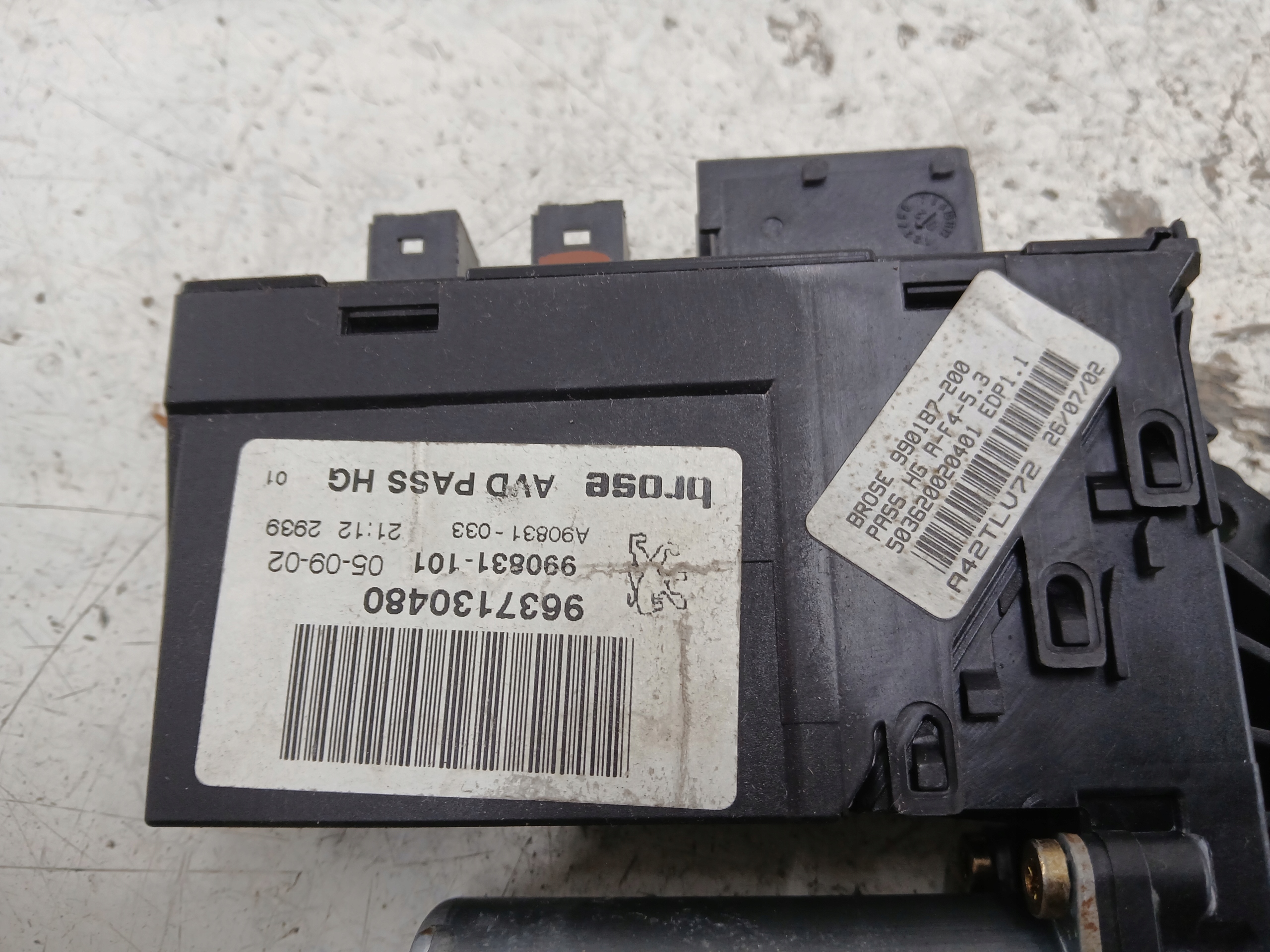 PEUGEOT 307 mini motor windows right front 9637130480