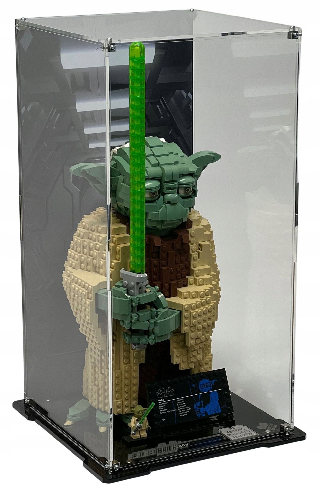 Vitrína s pozadím Blacked Brick pre Lego 75255 Star Wars Yoda