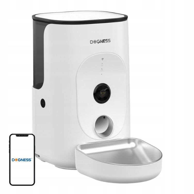 Levně Chytrý dávkovač krmiva s kamerou Dogness F15 WiFi 4L s miskou z oceli n