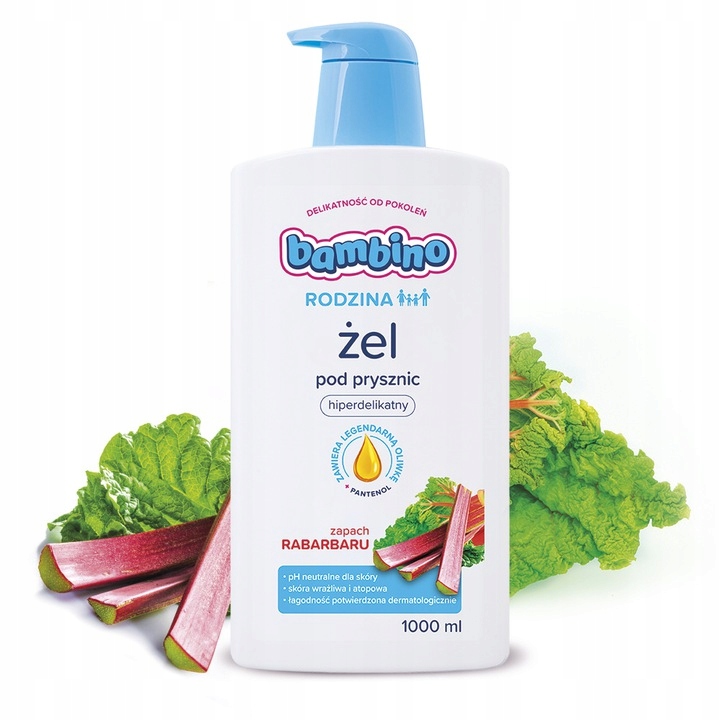 Żel pod prysznic BAMBINO RODZINA Rabarbar 1000 ml + Szampon Witaminowy Kod producenta 5905930226894