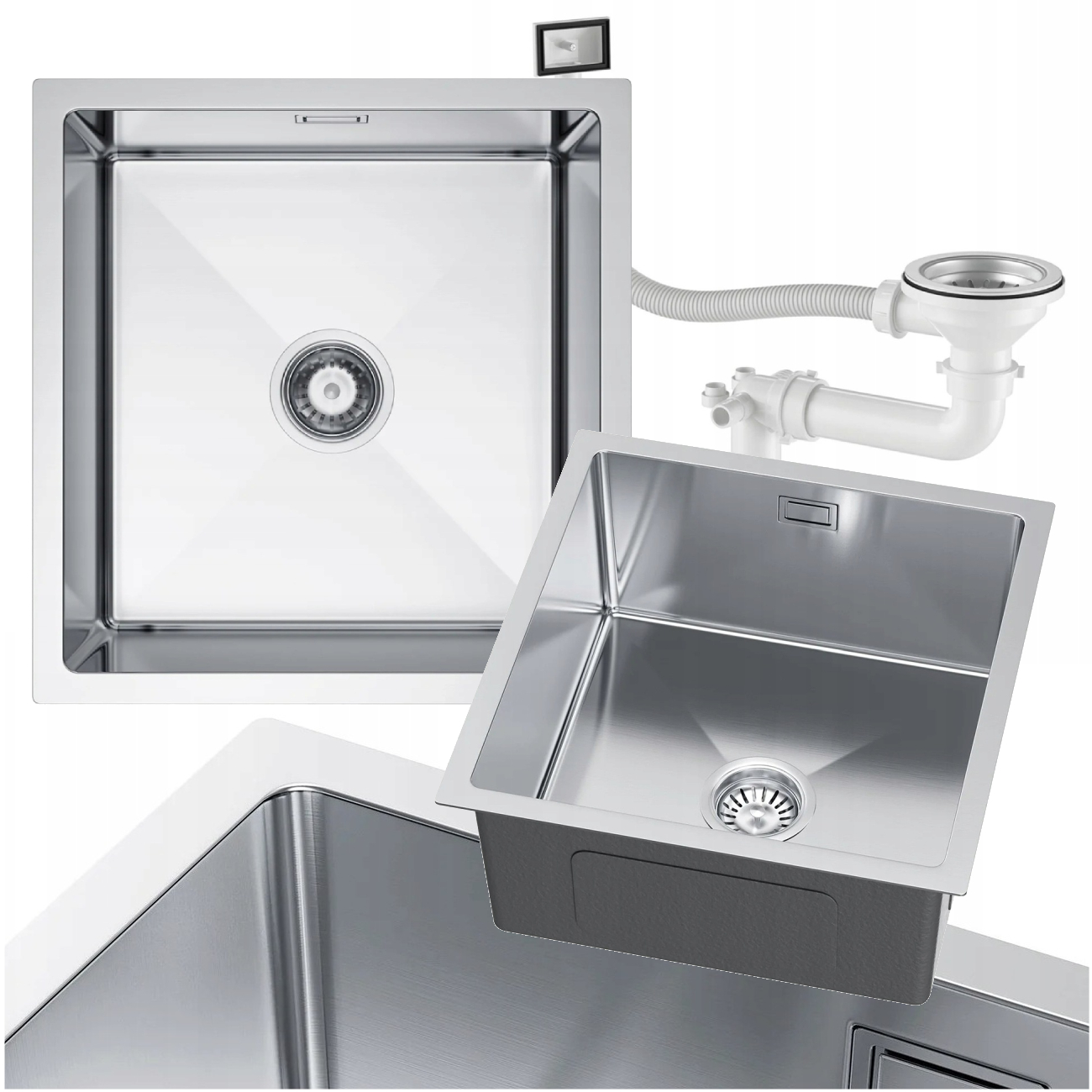 Jednokomorový Drez Kuchynský Oceľ 40x44 cm Inox Velazo. Sifón