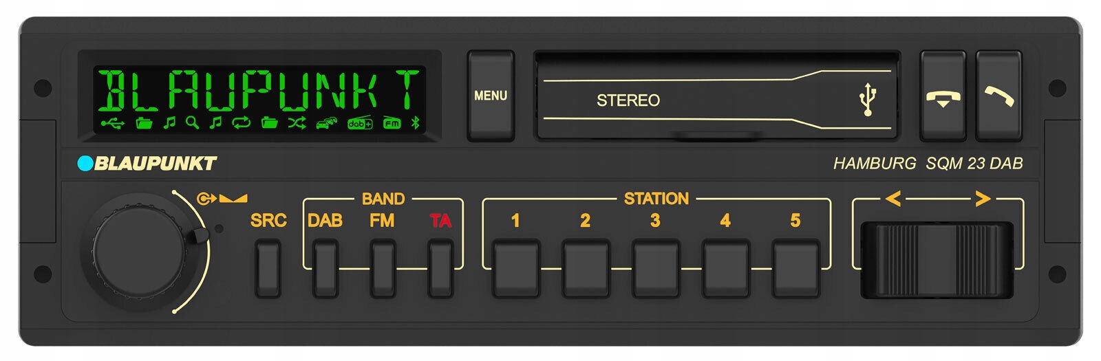 Blaupunkt autorádio 4.0 Hamburg Sqm 23 Dab 1-DIN Bluetooth Usb