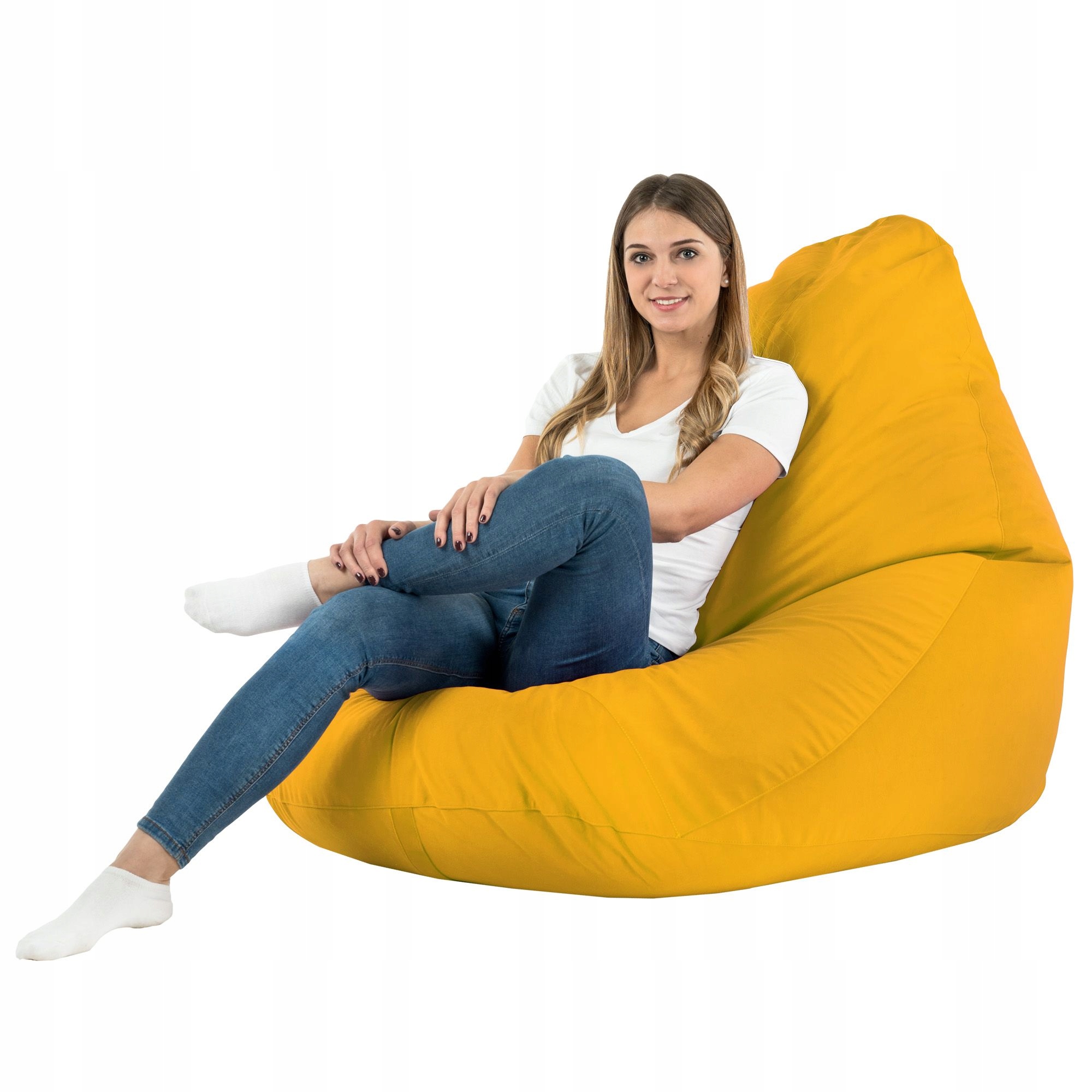 Plyšová taška XXL Sedací křeslo Hořčicová