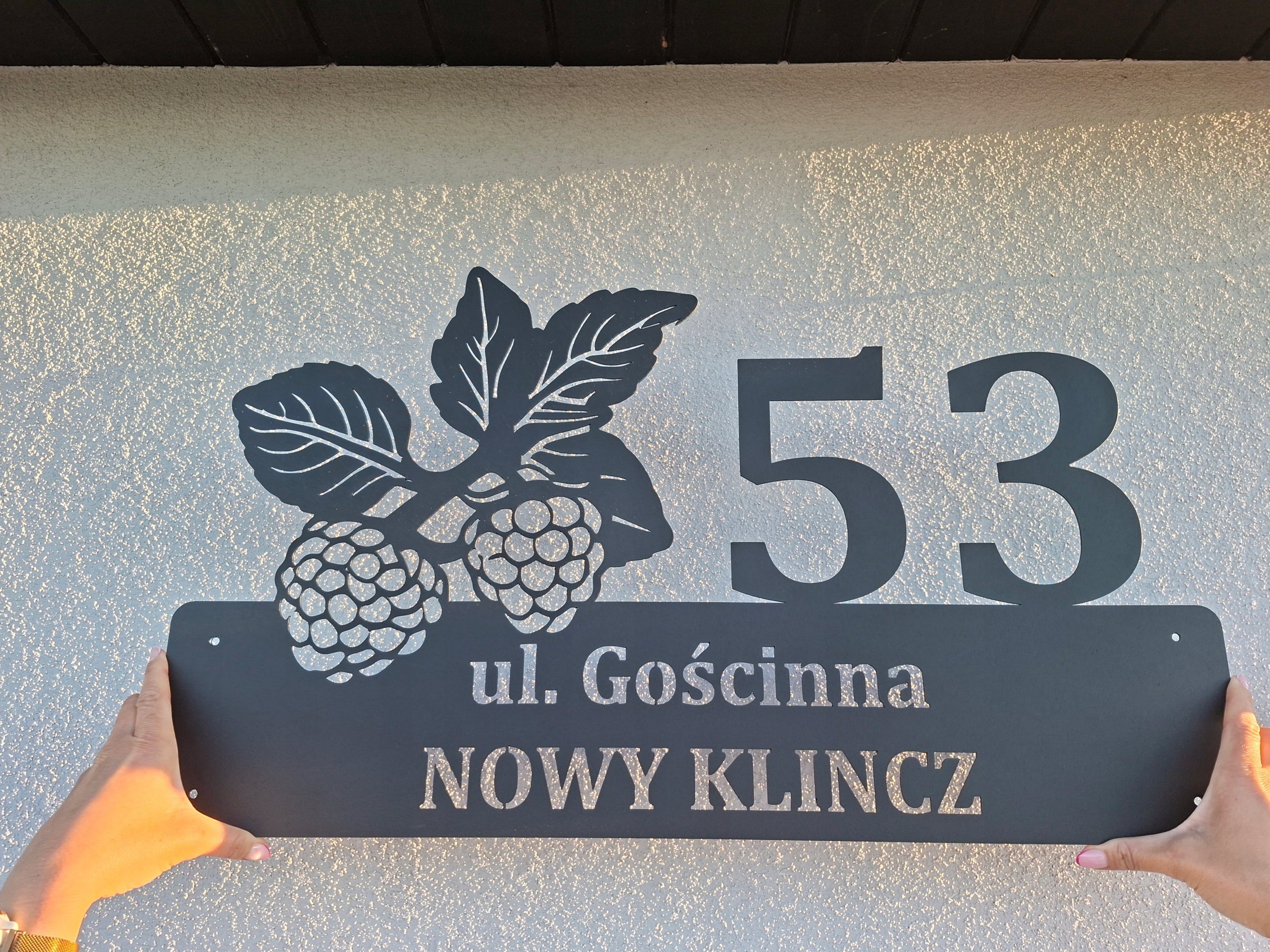Adresová Tabuľka kov Čitateľná Číslo domu ulica Malinová malina 70 cm