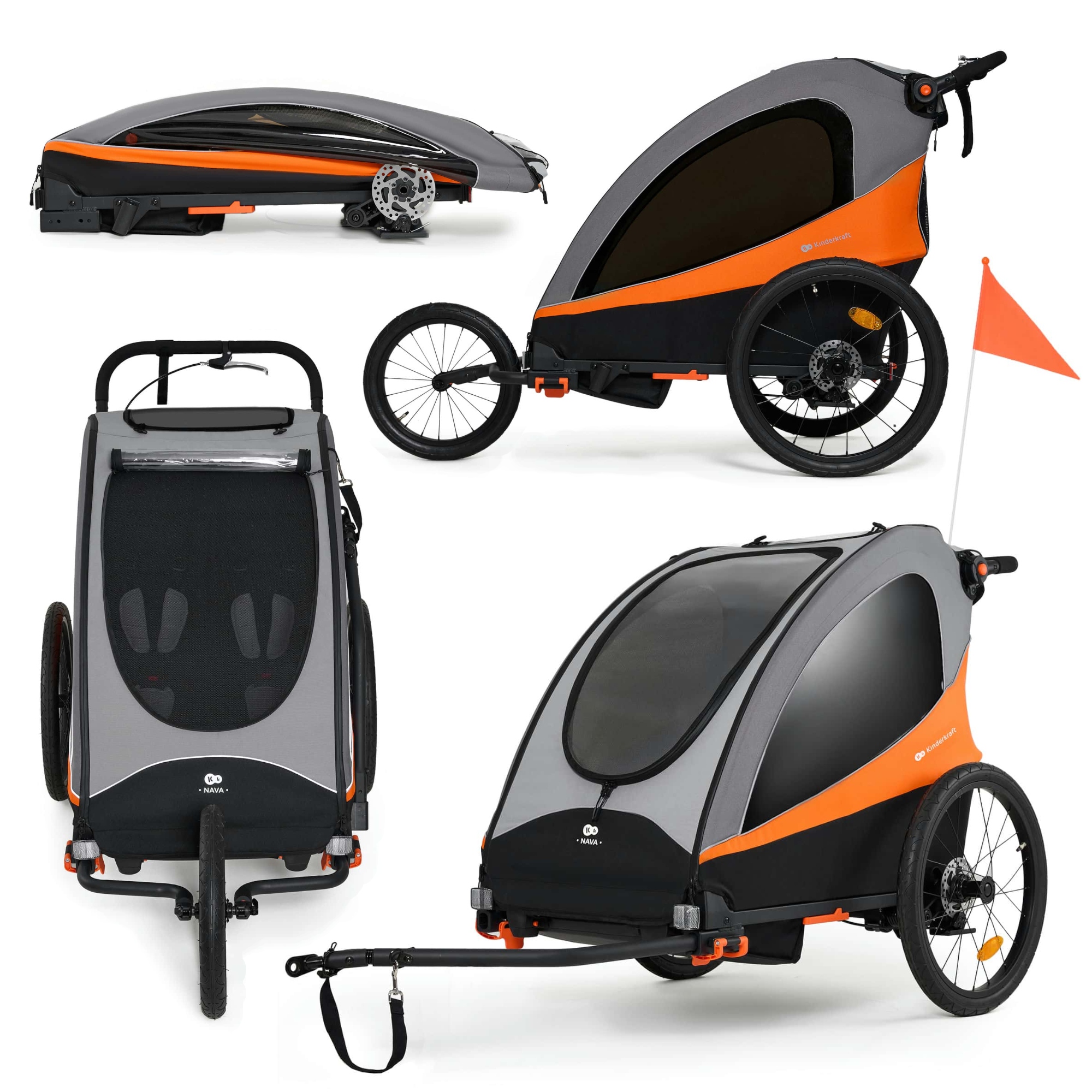 Kinderkraft dětský kočárek/Trailer Nava 2026 Sunny Orange