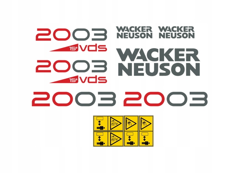 Samolepky s nálepkou Wacker Neuson 2003