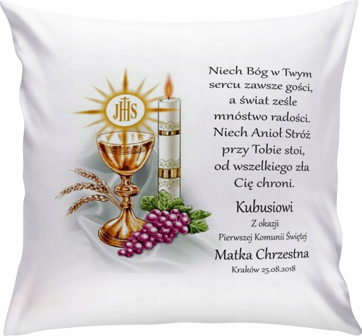 

Poduszka Pamiątka Na Komunię Świętą KCH12