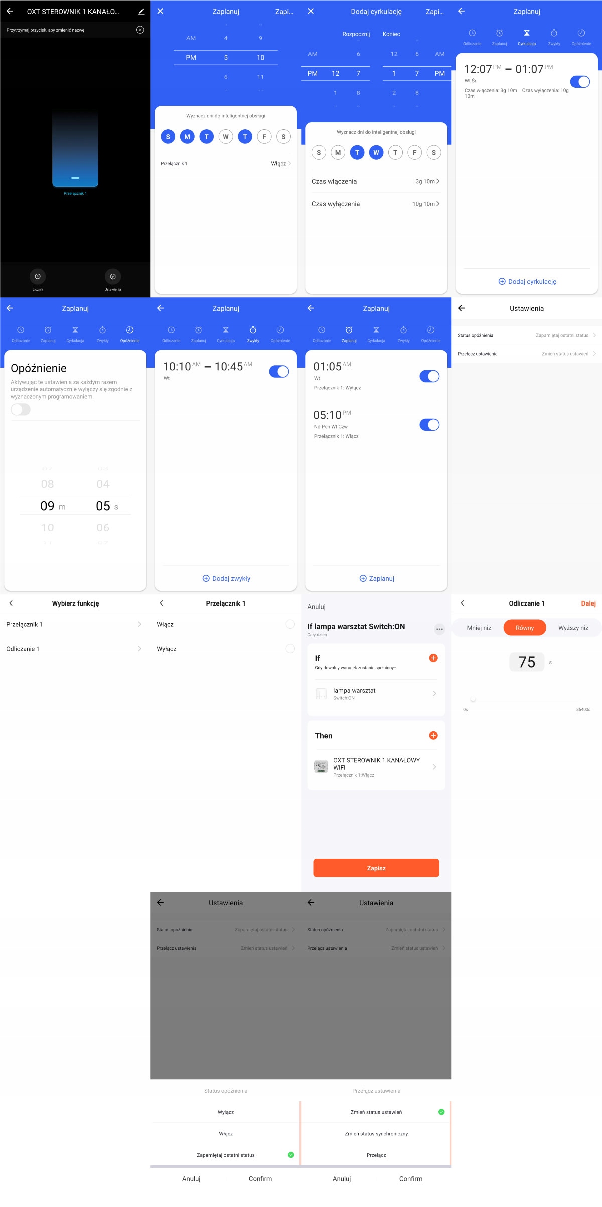 Moduł OXT mini przekaźnik 1 obwód WiFi TUYA Cechy dodatkowe łączność z wifi