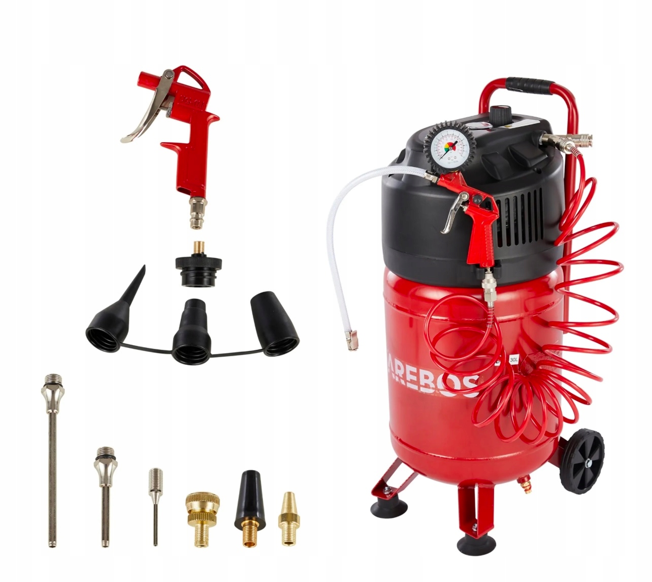 Bezolejový kompresor vzduchový kompresor Arebos 1500 W 30 l 10 bar
