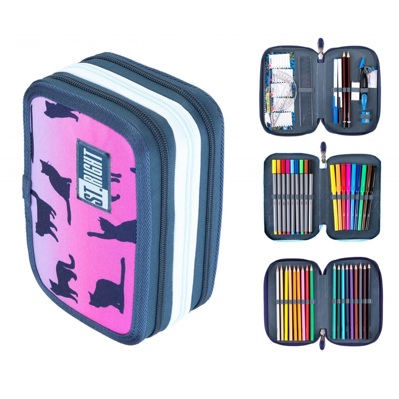 PIÓRNIK POTRÓJNY NIGHT CATS KOTEK ST. RIGHT ST. MAJEWSKI