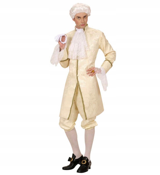 Kostým Pánský Barokní Markýz Béžovo-zlatý Deluxe L