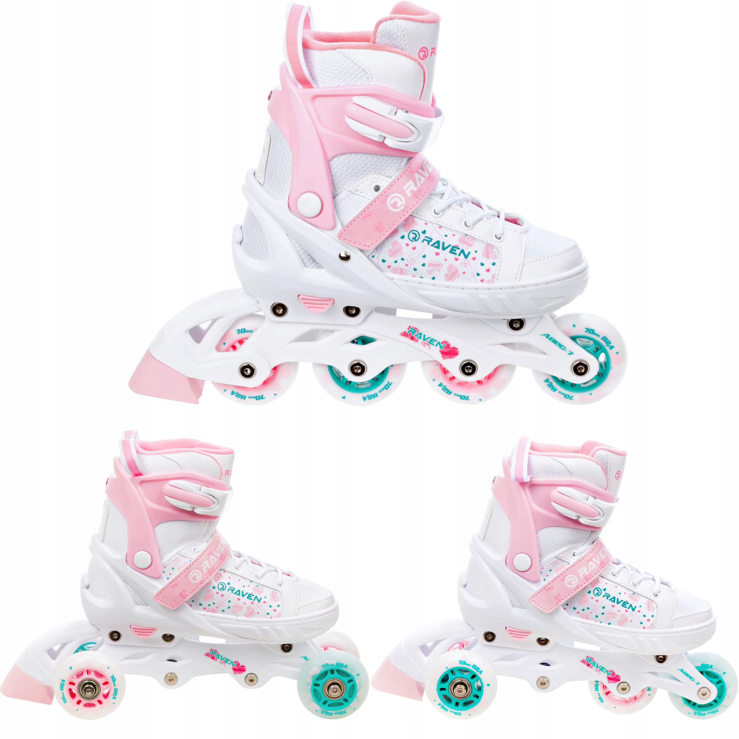 Rolki Wrotki 3w1 Regulowane Raven Rosi 28-32 Led