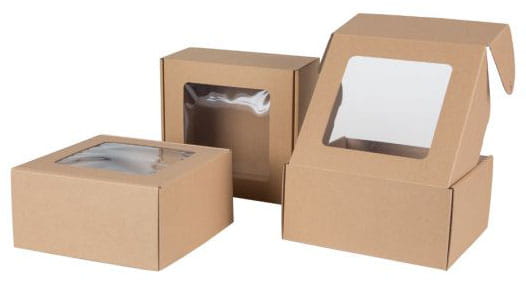 PUDEŁKO PREZENTOWE Z OKIENKIEM NATURALNE Kartonowe 200X200X100 20x20x10cm