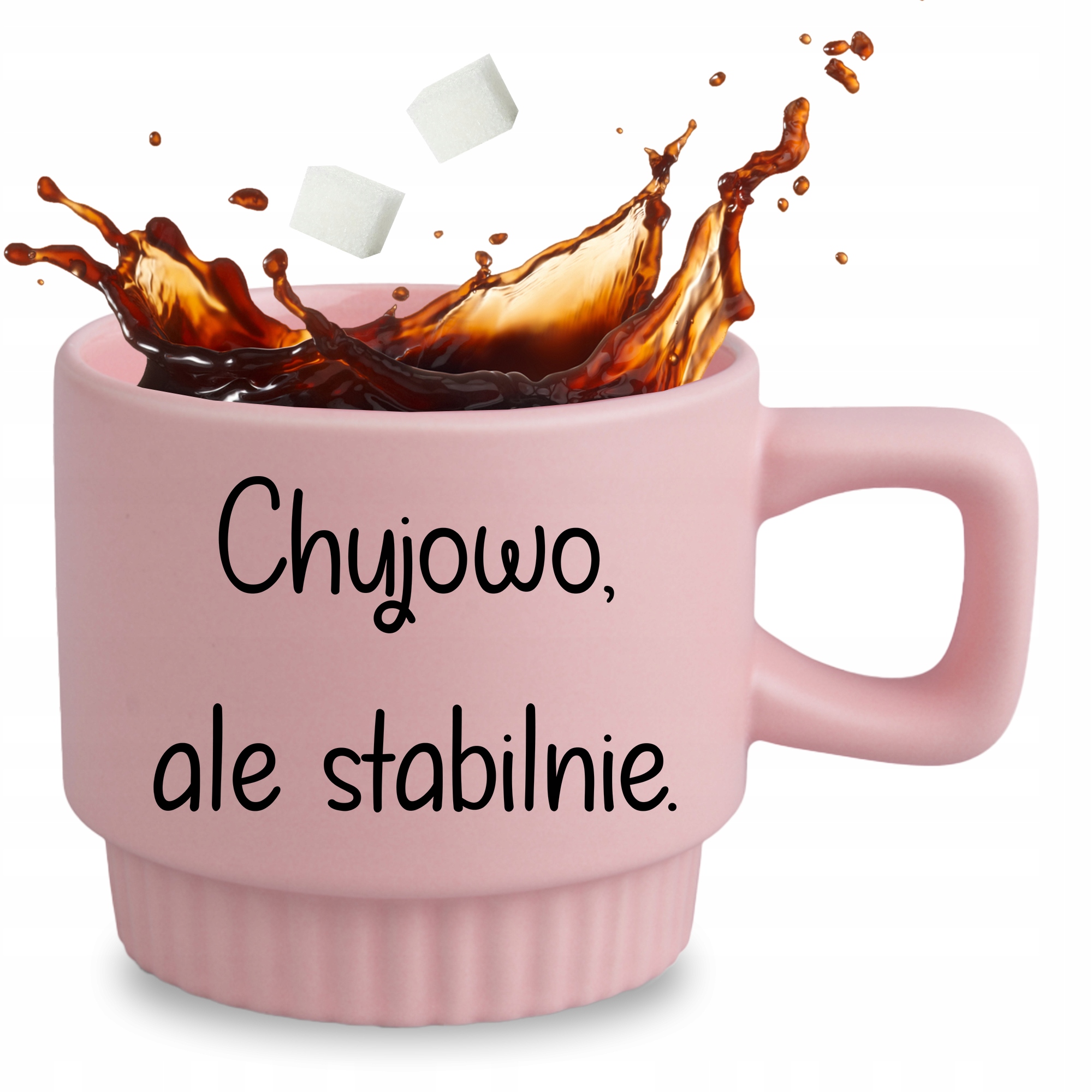Riflovaný Hrnček Ružový Gift Darček Do Práce Ch*jowoo, Ale Stabilne Darček