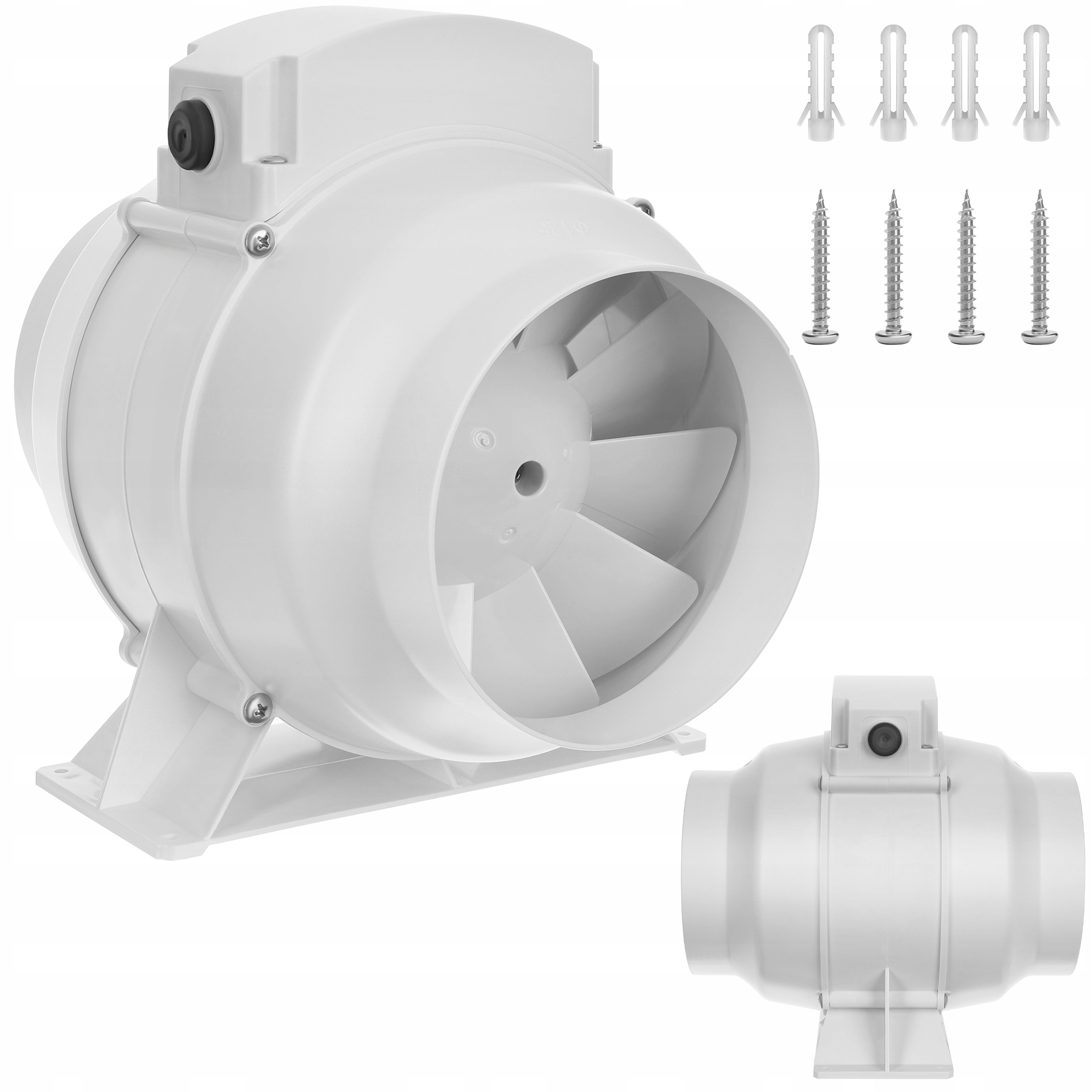 Kanálový Ventilátor koupelnový odtahový 100 mm 180 m³H průmyslový Tichý