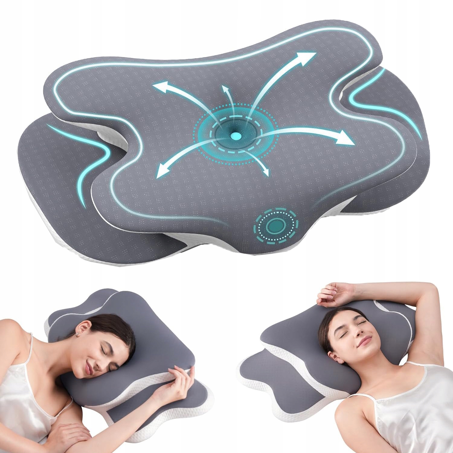 Ortopedický Polštář Pro Spaní Na Boku, Zádech A Břichu, Tvarovaná Paměťová Pěna