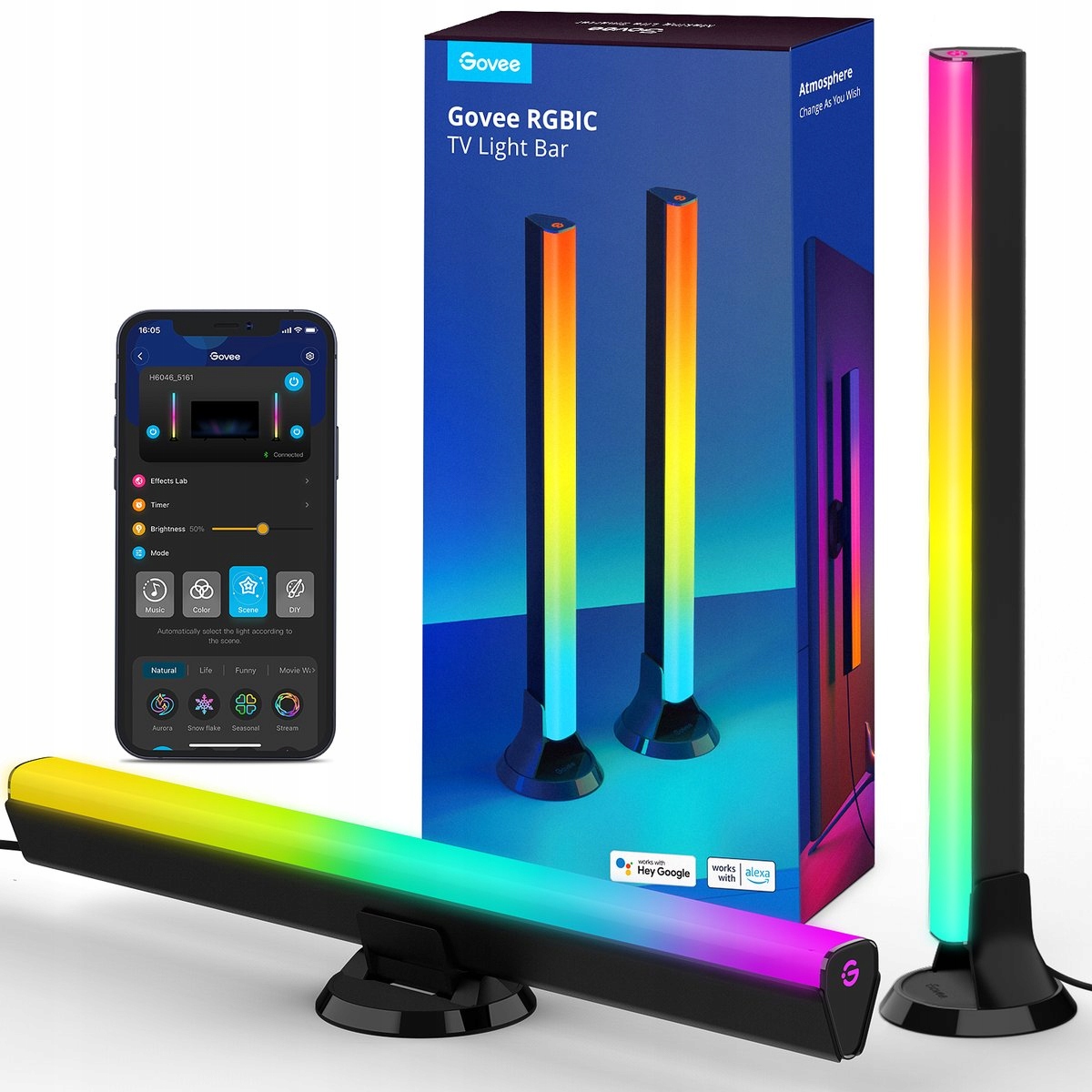 Govee H6046 Tv Světelné Lišty Led Rgbic, 2.4GHz Wi-Fi, Bluetooth