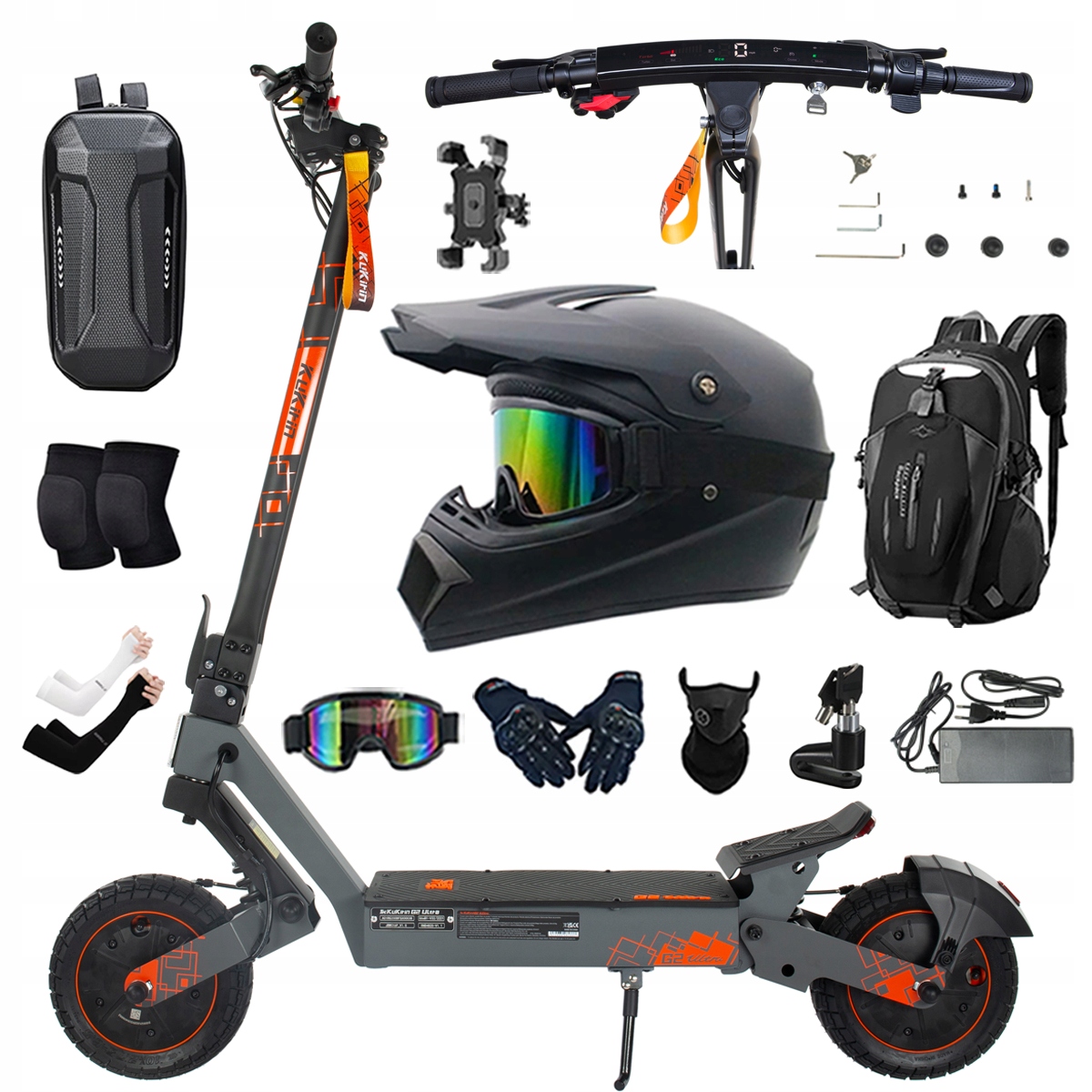 Kukirin G2 Ultra elektrické vozidlo 2000W 55km/h 55KM 48V18Ah 10" dárky