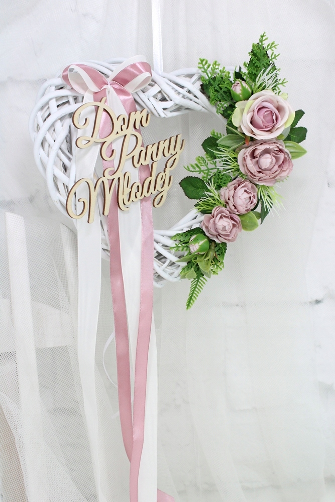 Serce wianek dekoracja drzwi Dom Panny Młodej róż Rodzaj inny