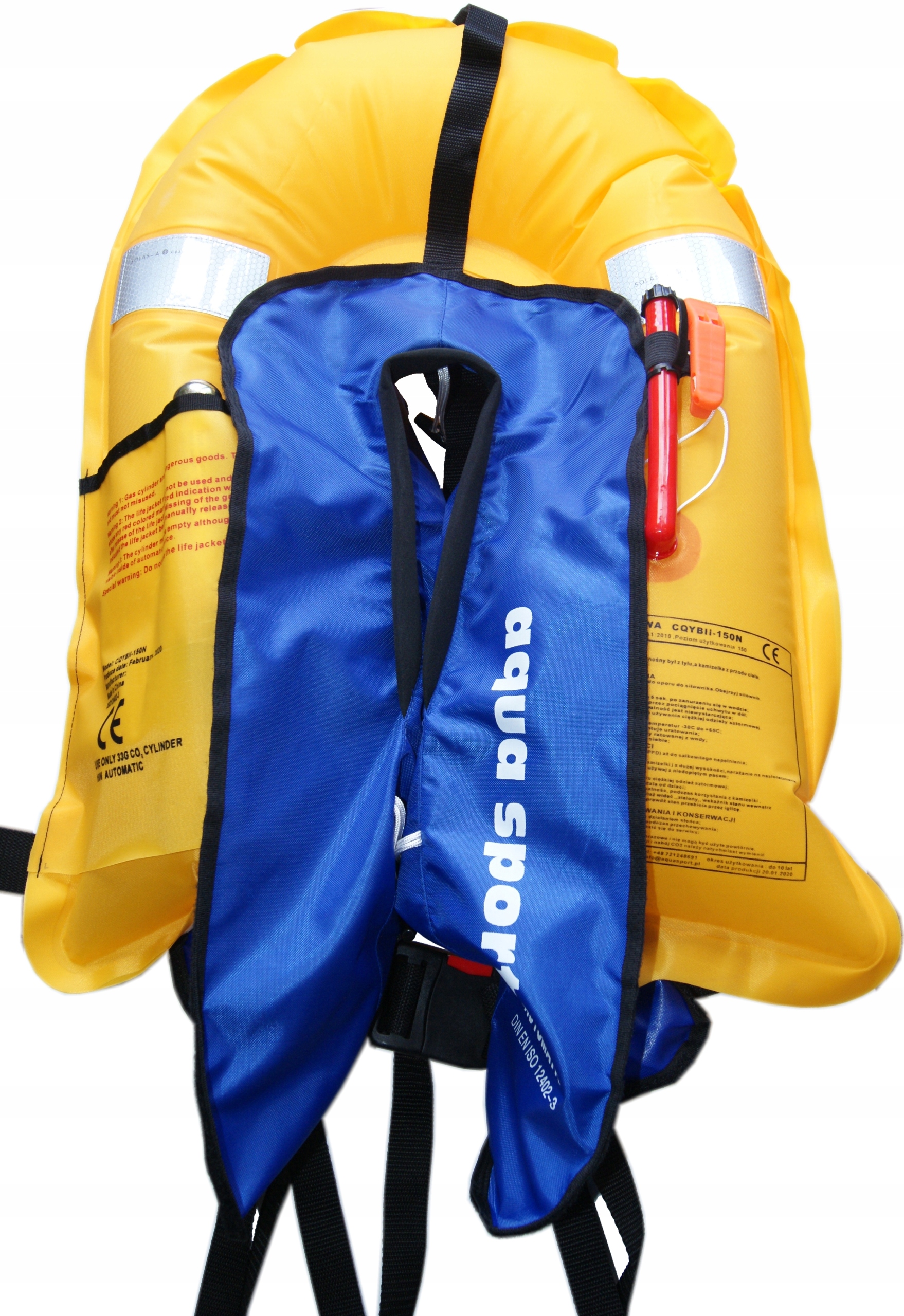 Kamizelka pneumatyczna automatyczna RATUNKOWA Basic 170N do 135kg KAPOK CE Model 150N