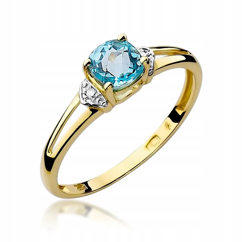 Złoty pierścionek Topaz 0,70ct żółte złoto pr. 585 15