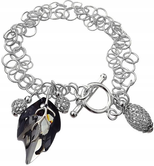 Krystaly Náramek Night Leaf Stříbro Arande