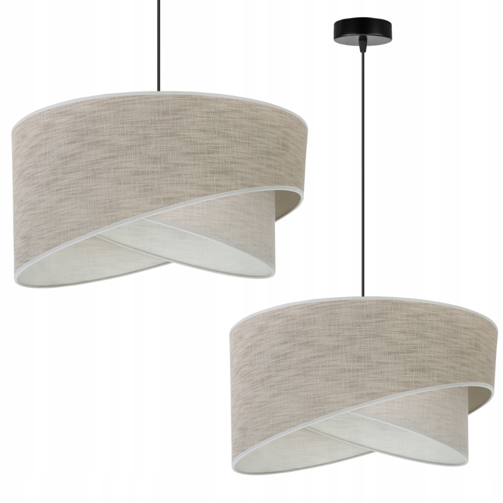 Závěsná Stropní Lustrová Lampa S Lněným Stínidlem Béžová Do Obývacího Pokoje Ložnice