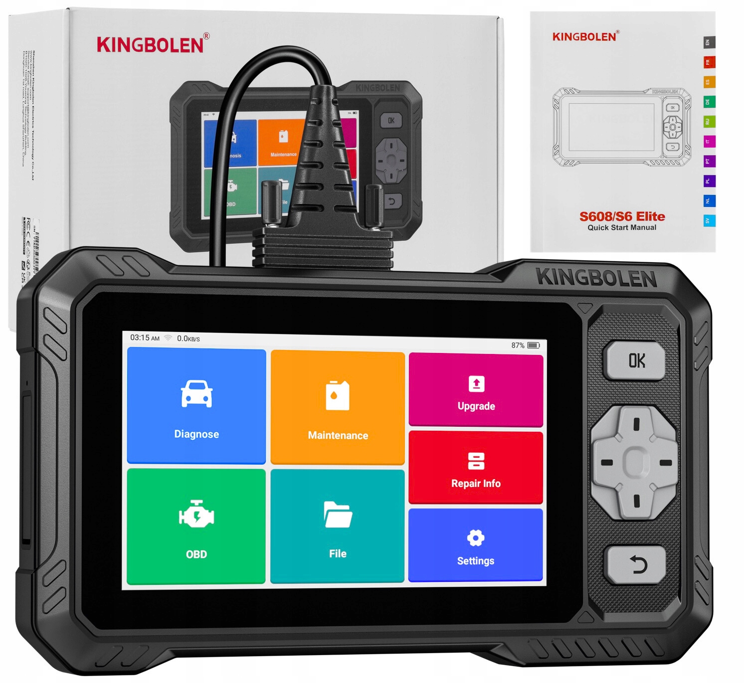 Tester Skener Diagnostické Rozhranie OBD2 Kingbolen S608 Aktualizácie Pl