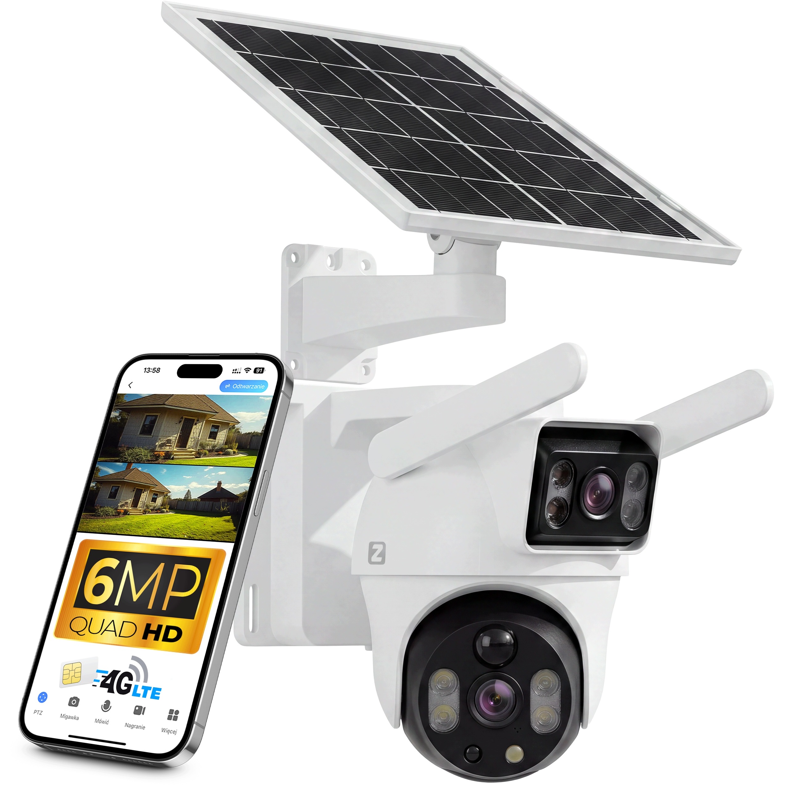 Kamera Ip Zewnętrzna Zintronic V3 Solarna Gsm 4G