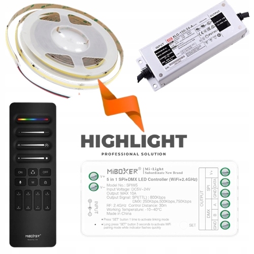 10 m Sada Led pásikov Digitálny Mono Miboxer Biely Studený 6000K Animácie Spi
