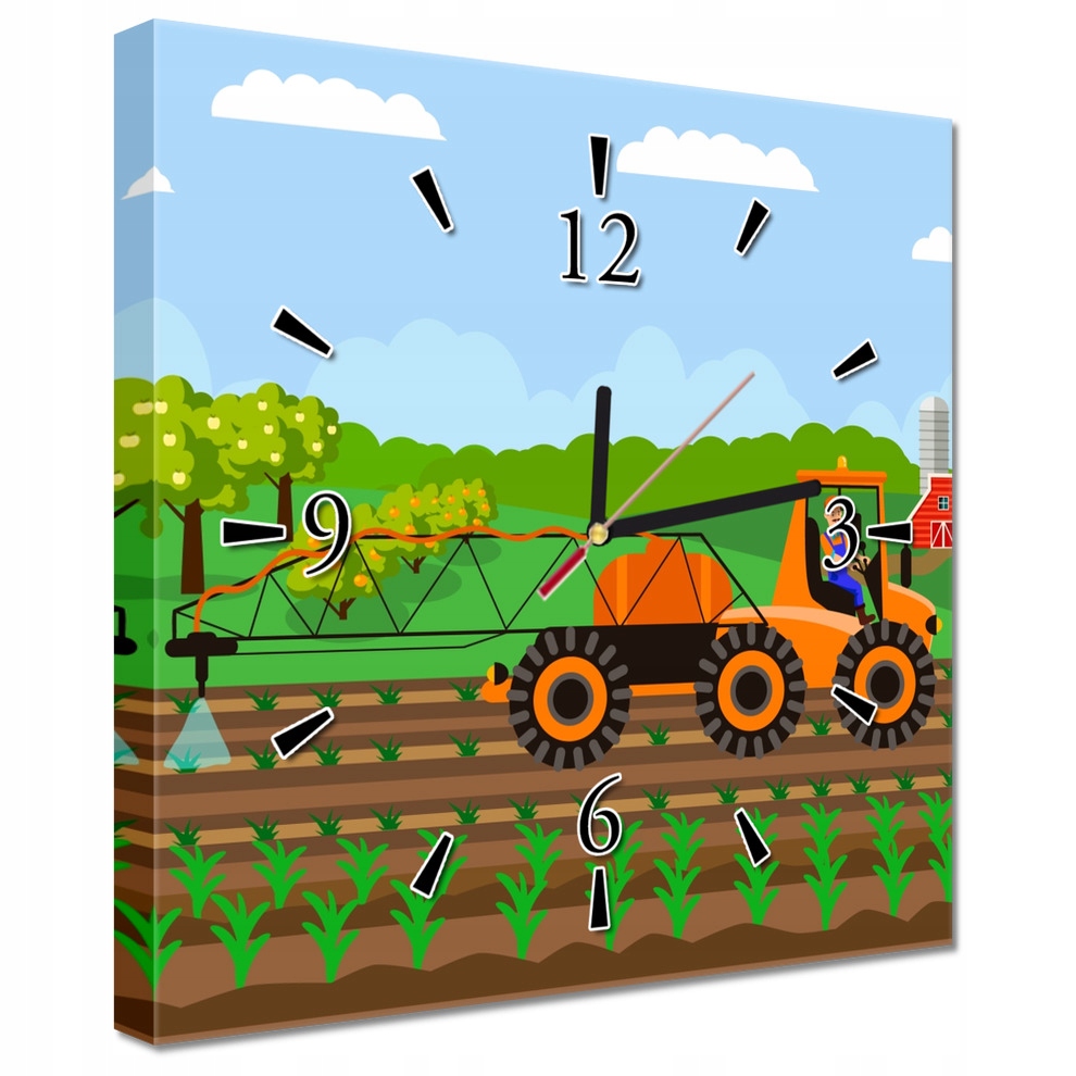 

Zegary ścienne 30x30 Traktor z opryskiwaczem
