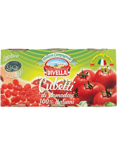Levně 4 x Rajčata Cubetti di pomodori 3x400g Divella