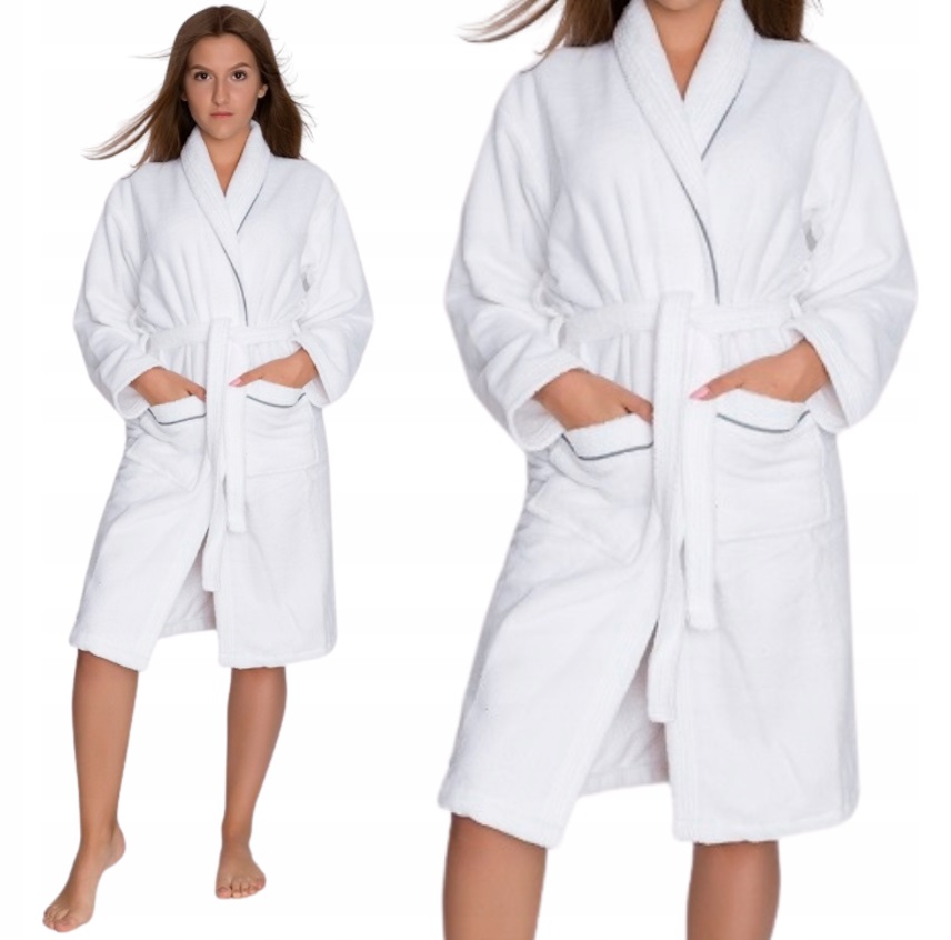 

Duży biały szlafrok welurowy Soft touch 5XL XXXXXL