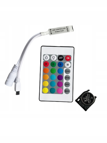 PILOT STEROWNIK TAŚM LED LEDÓW RGB 24 KLAWISZE IR Kod producenta VIRONE LH-8/7