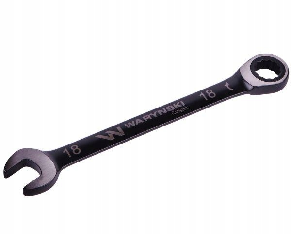Klucz płasko-oczkowy 18 mm z grzechotką 72 zęby standard Asme B107-2010 War