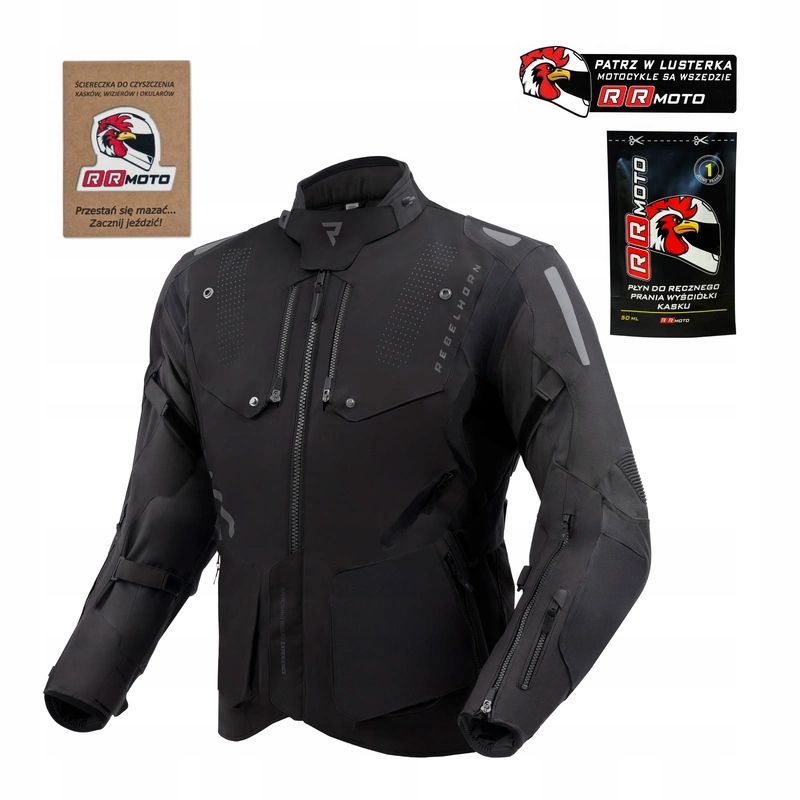 Textilná motocyklová bunda Rebelhorn Hiker IV Black čierna Darčeky