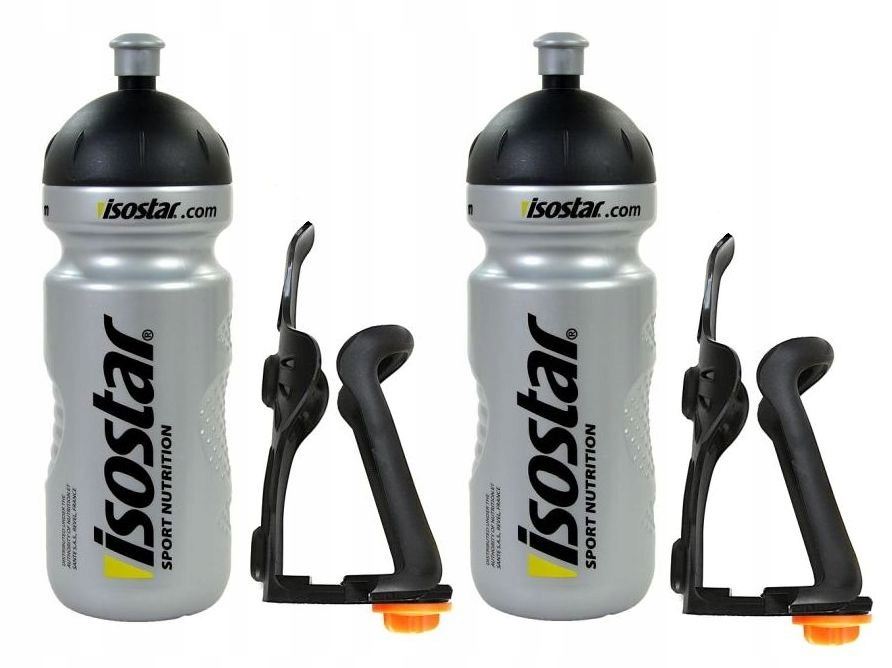 

2 x Zestaw Koszyk Regulowany Bidon Isostar 650 .3