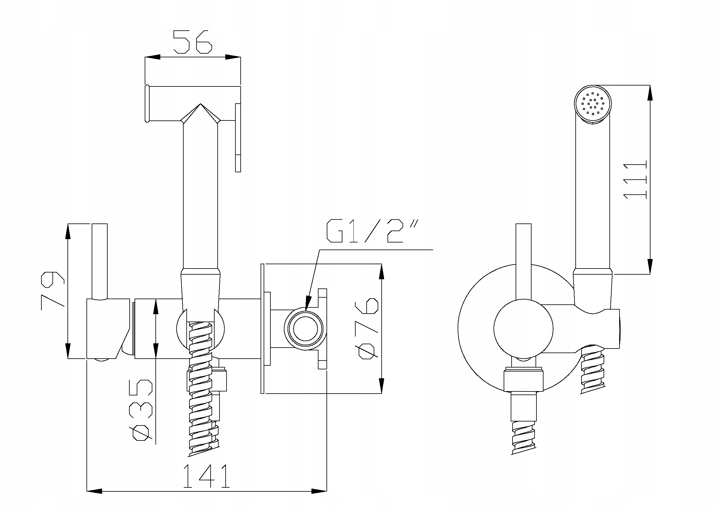 BATERIA BIDETOWA BIDETKA PODTYNKOWA CZARNA MAT PERLATOR OSZCZĘDZAJĄCY WODĘ Linia GLAMOUR