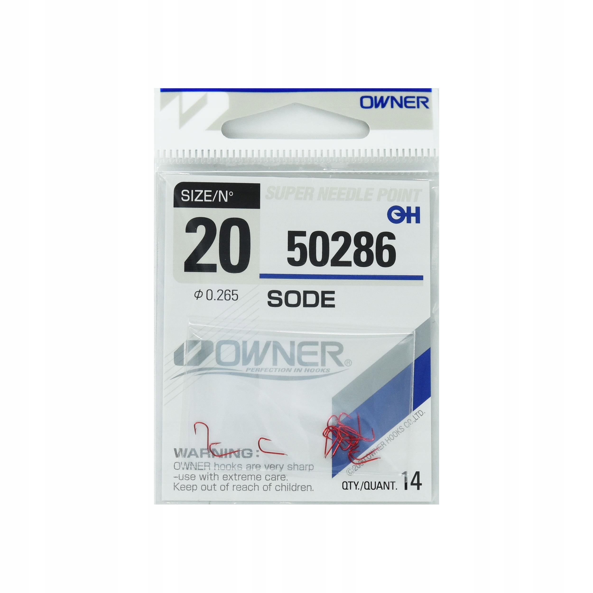 Owner haczyki 50286 Sode czerwone Nr 20