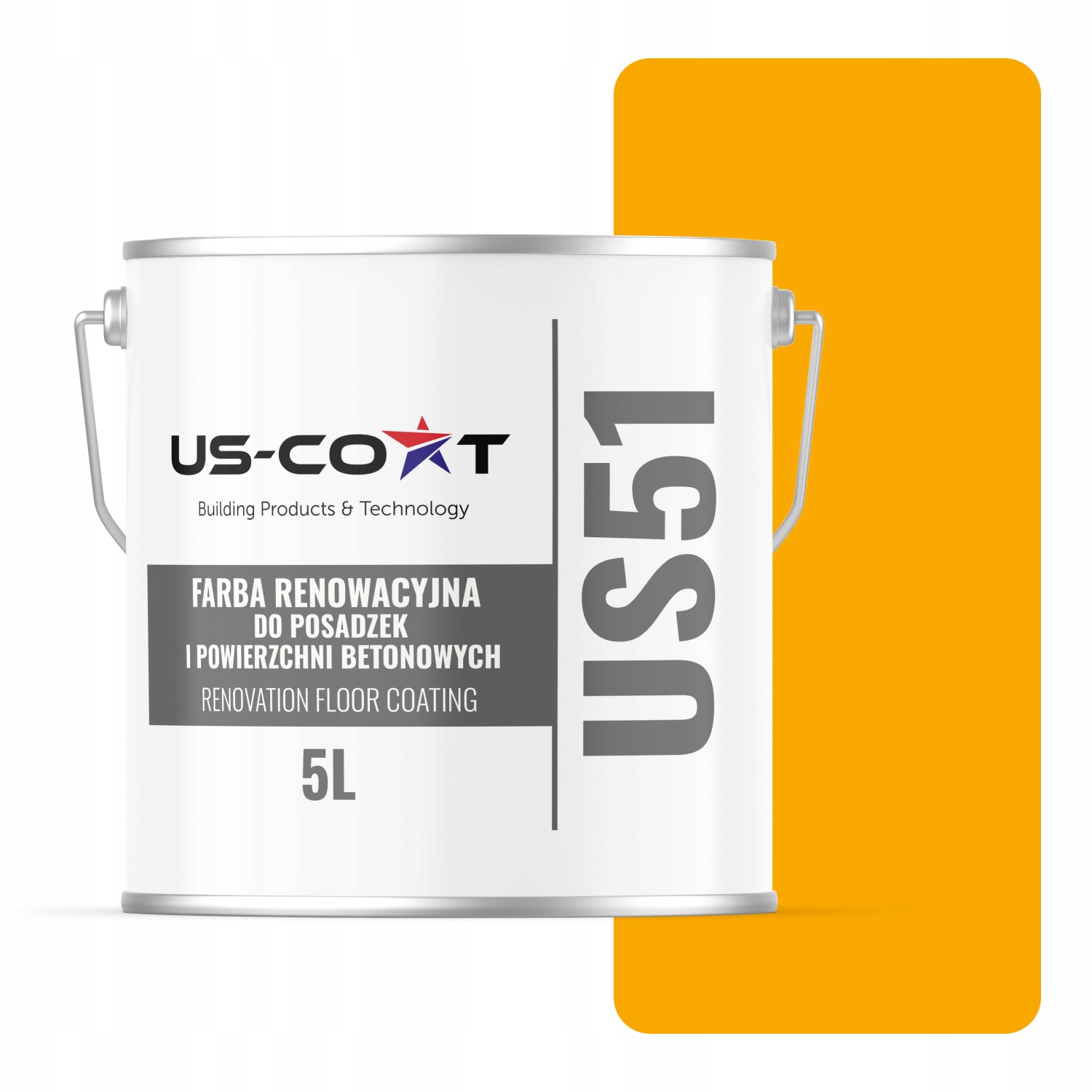Farba Na Renováciu Podláh Betón Garáž Žltá Signálna RAL1003 Mat 5 L