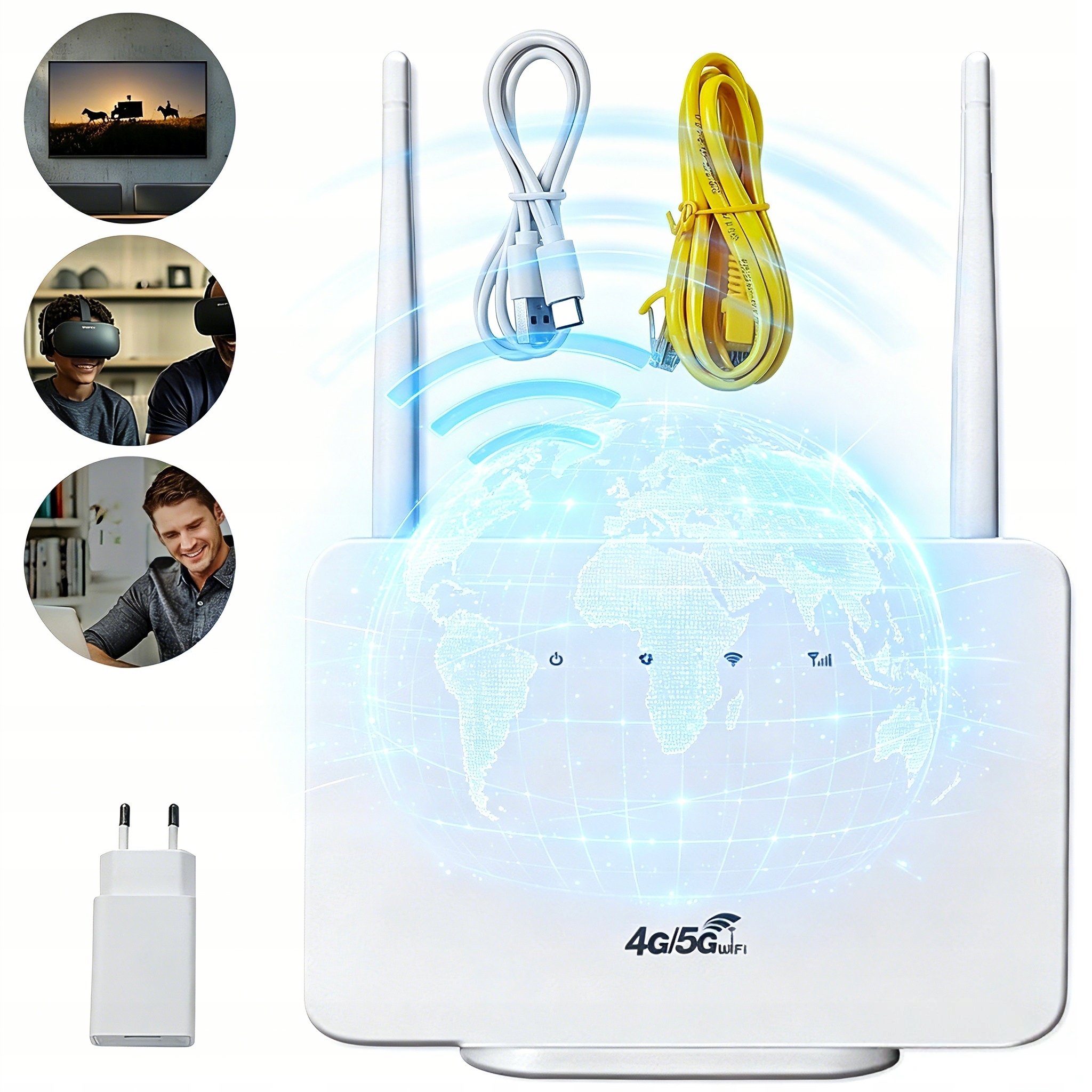 Domácí Router 4G Lte S Sim Kartou Až 300 Mb/s Wifi, Vícepásmový