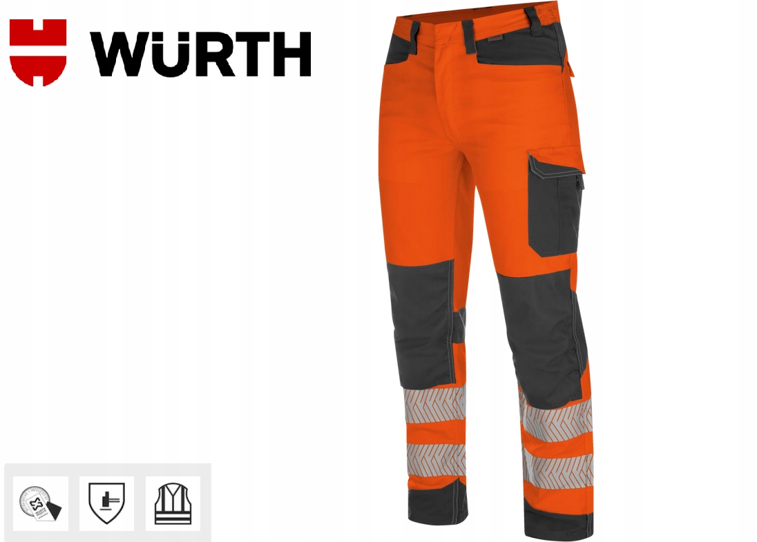 Spodnie Robocze Wurth Modyf Neon Fluo Hivis Orange R.26