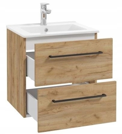 Skříňka s umyvadlem 50x50 dub craft závěsná S Tlumením Dovírání