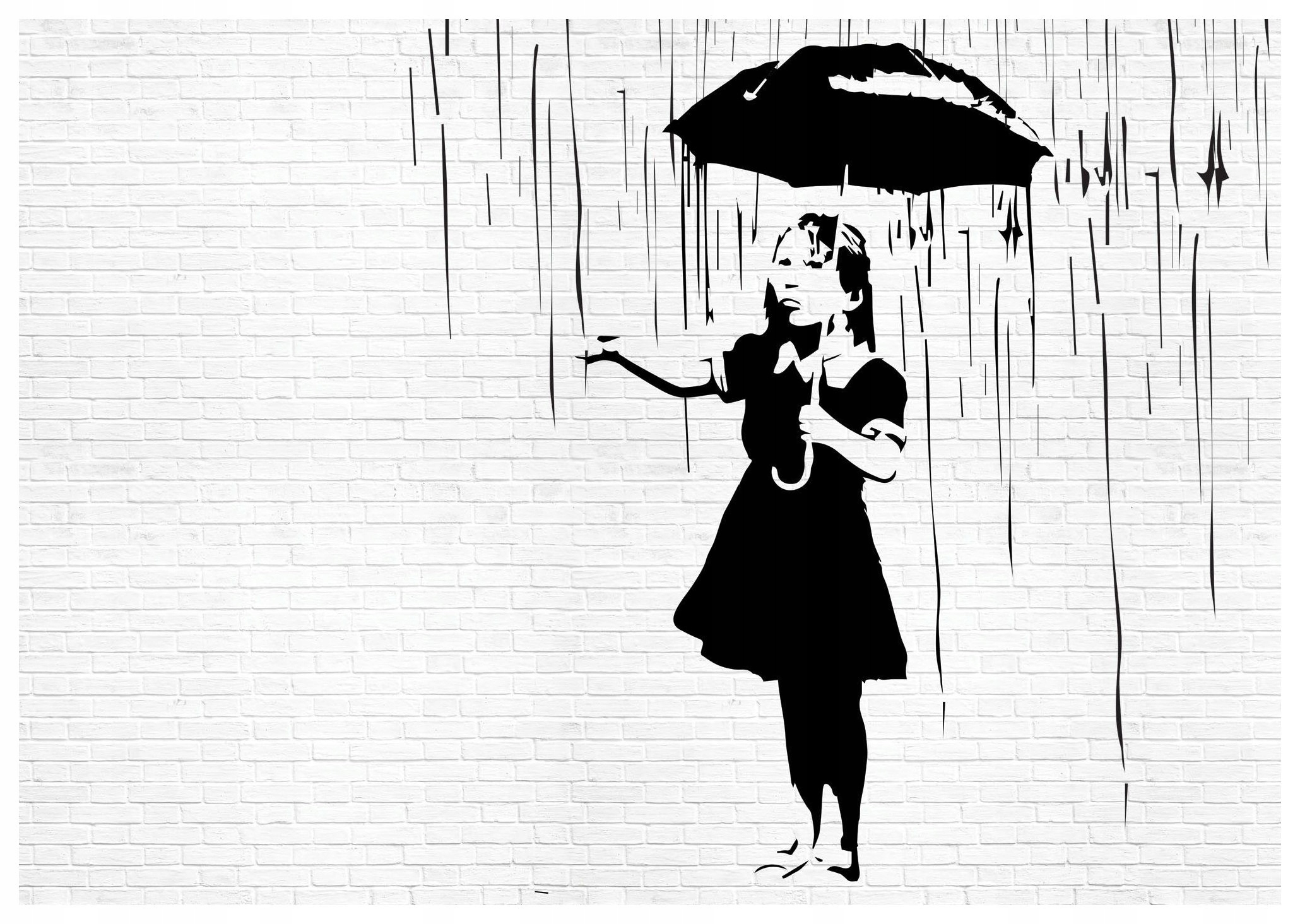 Fototapeta Dievčatko s dáždnikom na pozadí tehlovej steny 350x250 lepidlo