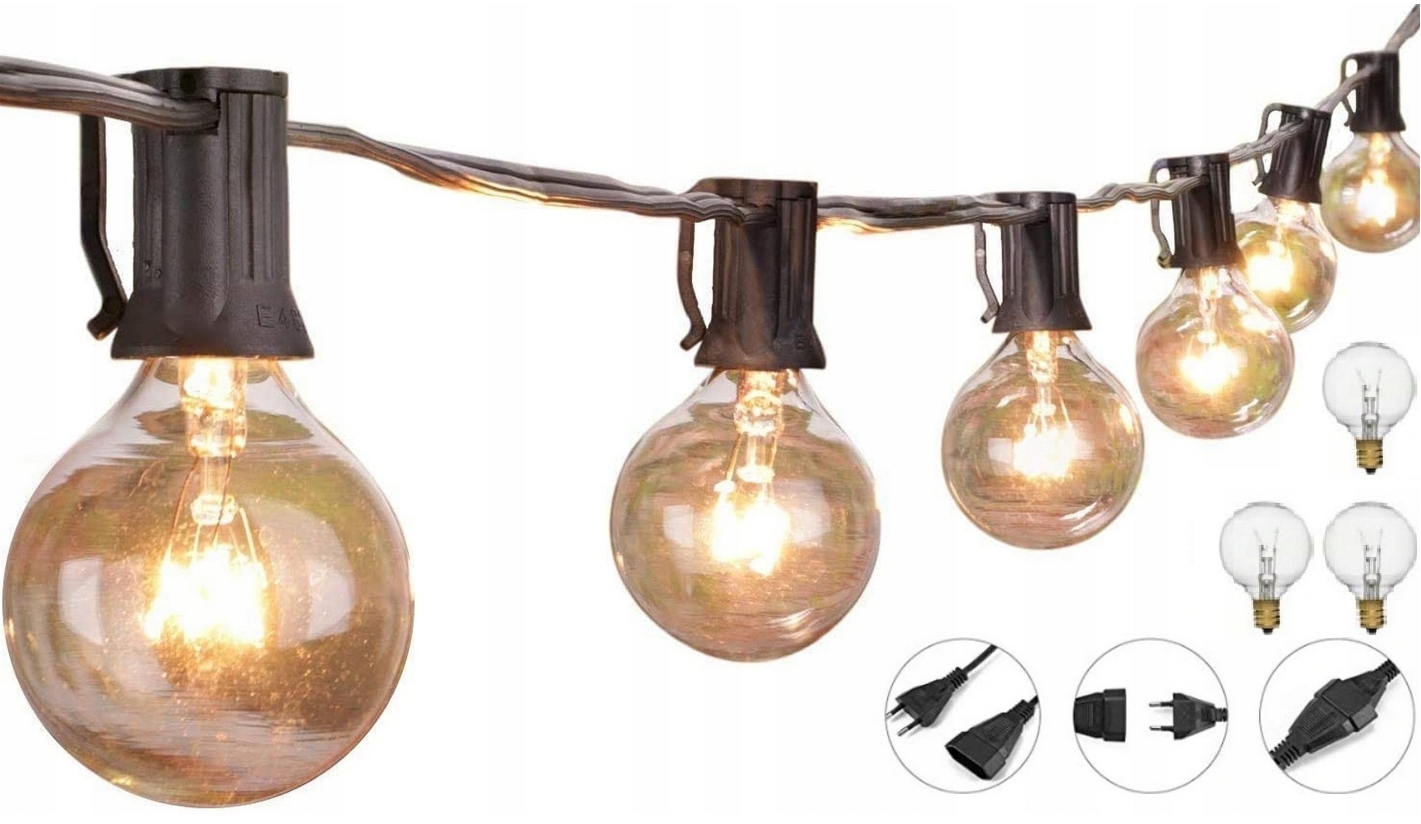 

Girlanda Ogrodowa Lampki Żarówki Kule 7,6m 25+2szt