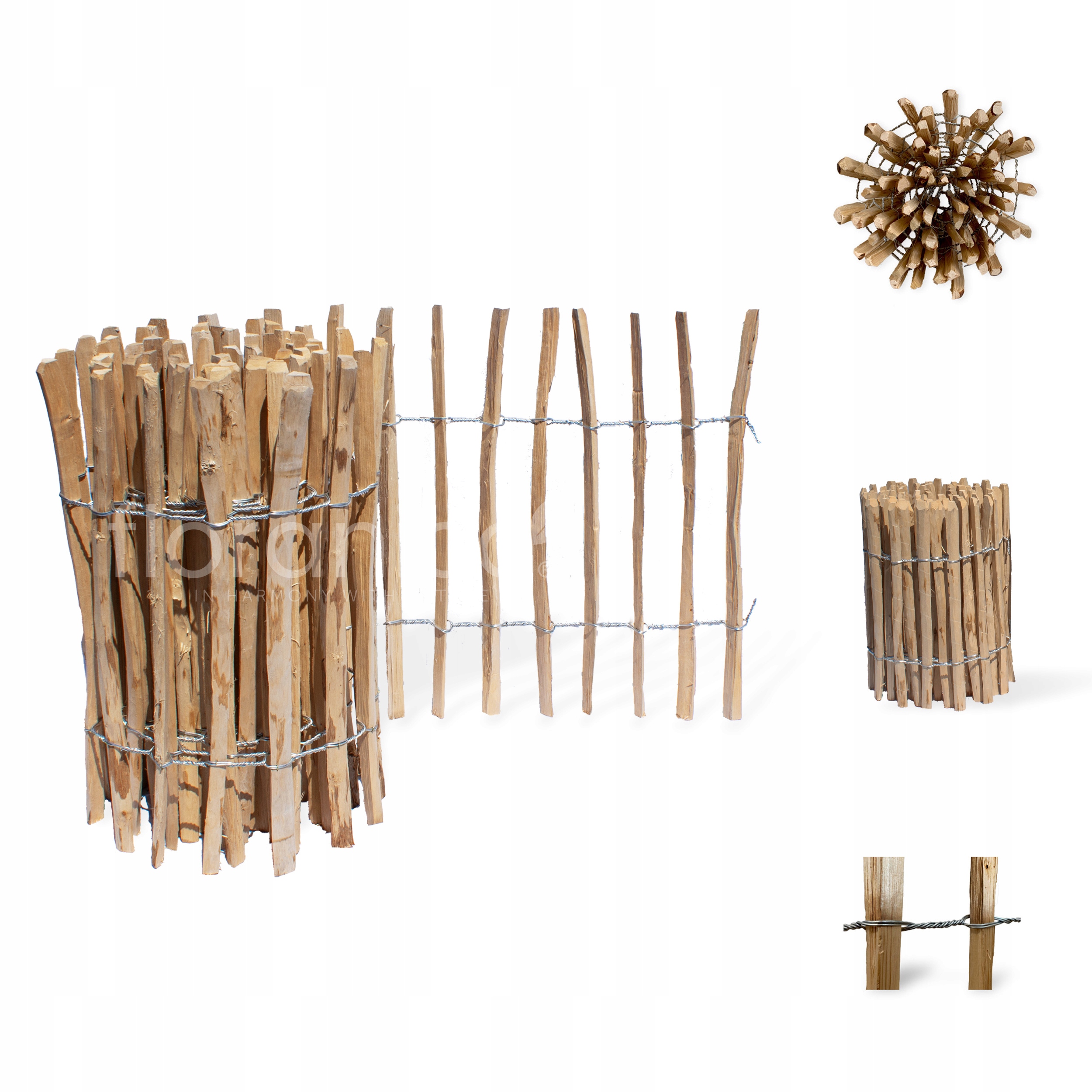 Dřevěný Plot oplocení z lískového dřeva délka 5 m x výška 60 cm, rozestup 4-6 cm