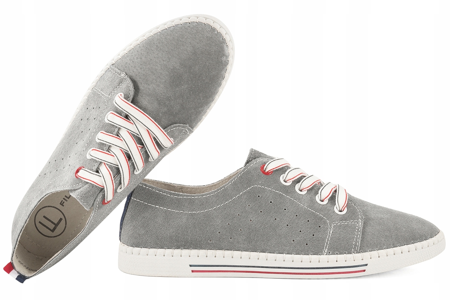 Filippo DP3507 Dámské Semišové Polobotky, Kožené Tenisky, šedé, velikost 39